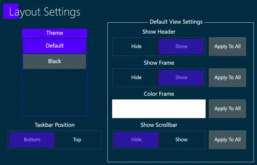 Layout-Settings