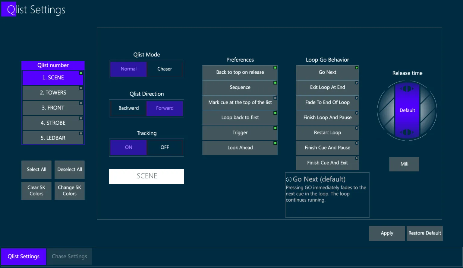 Qlist-Settings