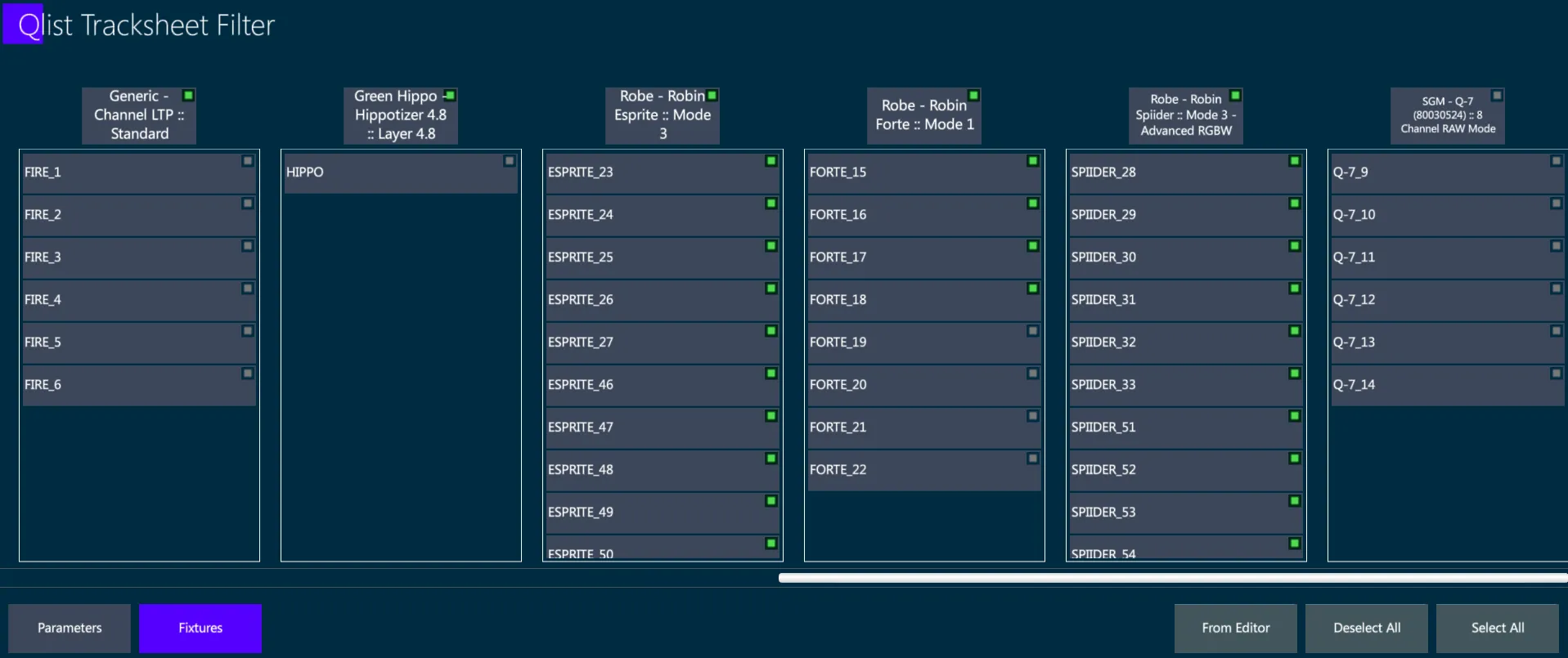 Tracksheet-Fixtures